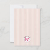 コミューニオンピーチつる植物とストライプ 招待状 (裏面)