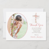 コミューニオンフォトホワイトフローラクロスガール サンキューカード (正面)