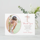 コミューニオンフォトホワイトフローラクロスガール サンキューカード (スタンド正面)