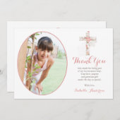 コミューニオンフォトホワイトフローラクロスガール サンキューカード (正面/裏面)