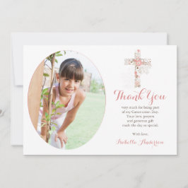 コミューニオンフォトホワイトフローラクロスガール サンキューカード