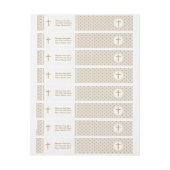 コミューニオンベージュと金ゴールド水玉模様 ラップアラウンドラベル (シート)