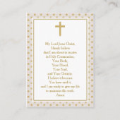 コミューニオンベージュと金ゴールド水玉模様 名刺 (裏面)