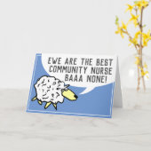 コミュ最高のニティナースバーなし – Sheep Pun カード (黄色い花)