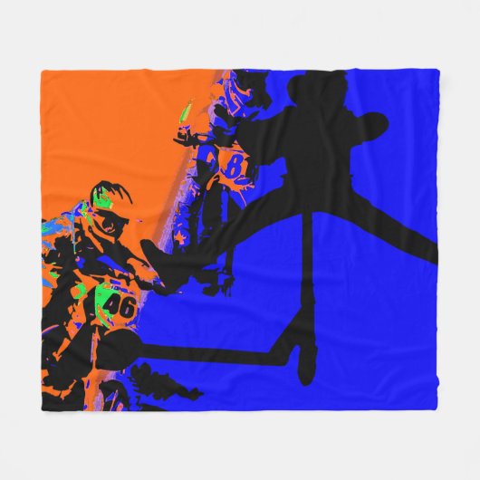 コミンスルー – Motox and Scooter フリースブランケット (正面(横))