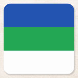 コミ共和国旗 スクエアペーパーコースター<br><div class="desc">コミ共和国の愛国旗</div>