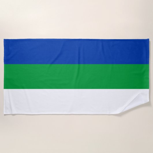 コミ共和国旗 ビーチタオル (正面)