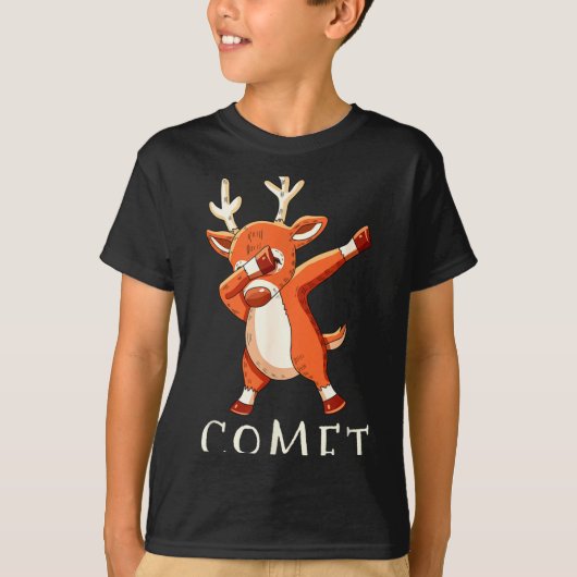 コメットサンタのトナカイ一家おそろいコーデ クリスマス Tシャツ (正面)