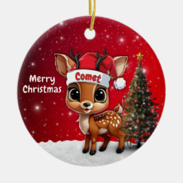 コメットベイビーシカ、子鹿、雌鹿、トナカイ🦌 🎄 セラミックオーナメント