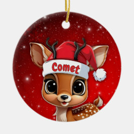 コメットベイビーシカ、子鹿、雌鹿、トナカイ🦌 🎄 セラミックオーナメント
