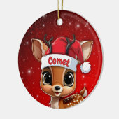 コメットベイビーシカ、子鹿、雌鹿、トナカイ🦌 🎄 セラミックオーナメント (左)