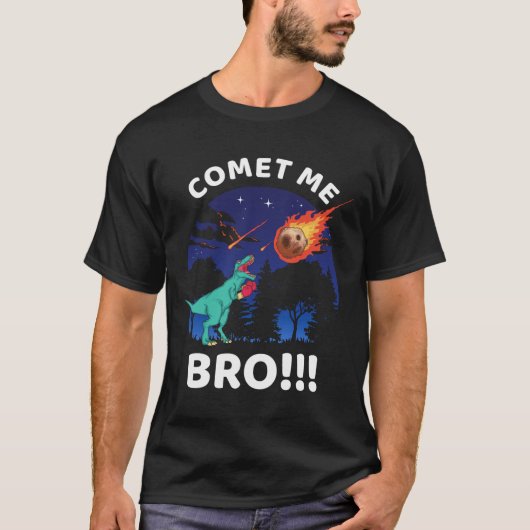 コメット・ミー・ブロ ファニー・ボクシングTレックス恐竜パンデジャイズド Tシャツ (正面)