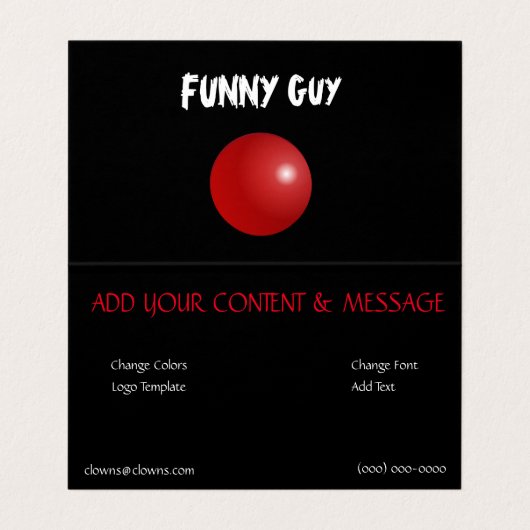 コメディおもしろいエンターテイナーロゴテンプレート 名刺 (内部フラット)