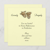 コメディとトラジディーのマスク招待状 招待状 (正面/裏面)