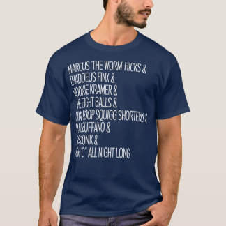 コメディの時間名一覧を並べる Tシャツ