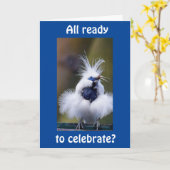 「コメディアバード」カードからのハッピーバースデー カード (黄色い花)