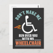 コメディアンおもしろいの車いすジョーク ポストカード (正面/裏面)