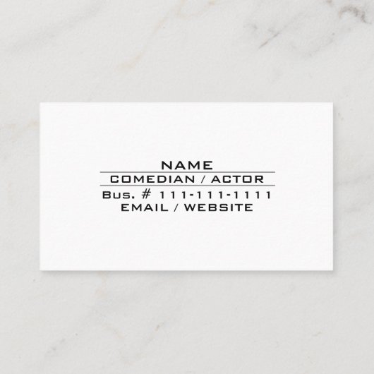 コメディアンスタンドアップ漫画エンターテイメント業界 名刺 (裏面)