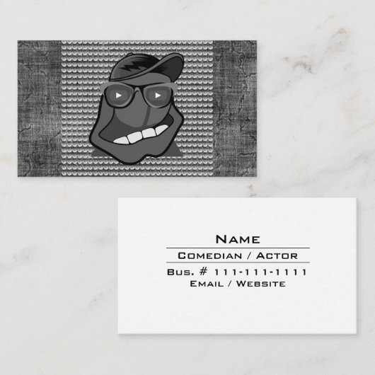 コメディアンスタンドアップ漫画エンターテイメント業界B/W 名刺 (正面/裏面)