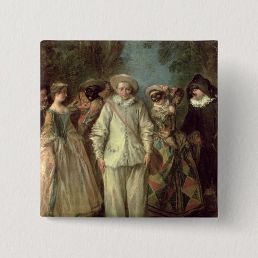 コメディア・デラルテの俳優 缶バッジ (正面)