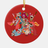 コメディア・デラルテ、風変わりですてきな束! セラミックオーナメント (正面)