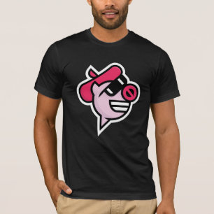 コメディピッグロゴ付きブラックT Tシャツ