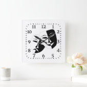 コメディー悲劇白黒劇の仮面  スクエア壁時計 (ホーム)