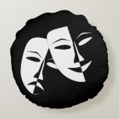 /コメディー/悲劇ブラック&ホワイト円枕 ラウンドクッション (裏面)