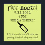 コメディ結婚式招待状、ユーモア 招待状<br><div class="desc">結婚式招待状にユーモアが少し！なぜあなたの友達や家族は結婚式に行くのですか。無料のお酒を……誰でも知りたいのは……これは要点が正しい招待状だ！無料の酒だ！</div>