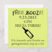 コメディ結婚式招待状、ユーモア 招待状 (正面/裏面)