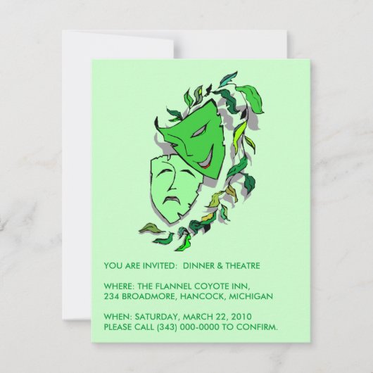 コメディ＆トラジディー  ご招待 ディナー 劇 映画 招待状 (正面)