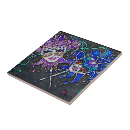 コメディ/悲劇のジェスター・マスク タイル (側面)