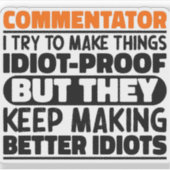 コメンテーター私は物事を引用文しようとするおもしろい シール (正面)