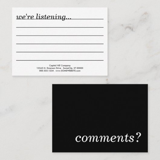 コメントか。 名刺 (正面/裏面)