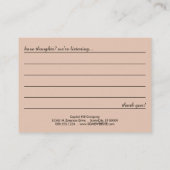 コメントカード美しい花 名刺 (裏面)