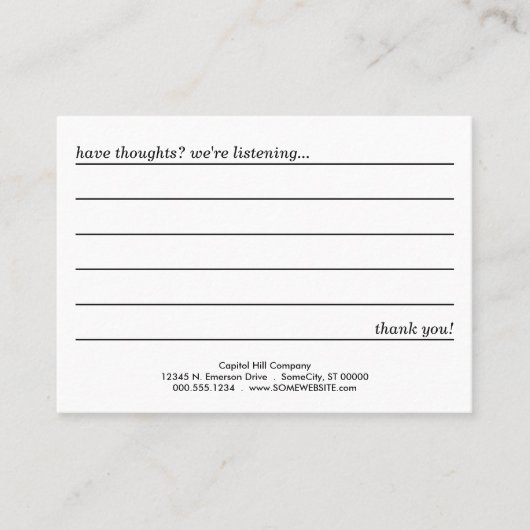 コメントカード 名刺 (正面)