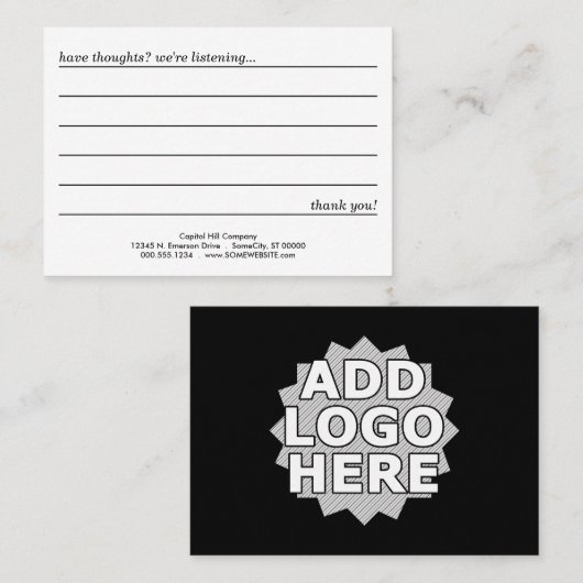 コメントカード 名刺 (正面/裏面)