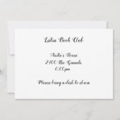 コモアグアパラチョコレートブッククラブ招待状 招待状 (裏面)