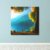 コモカラフルゴールデンアワーレイクフォレストキャンバスプリント キャンバスプリント (インサイチュ (ウッドフロア))