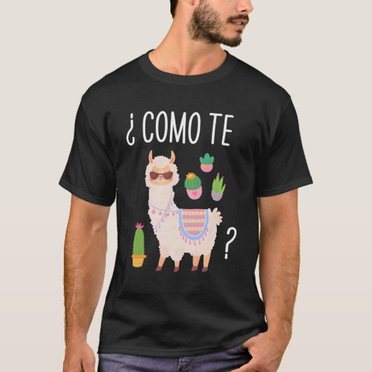コモテラマス学生スペインの先生バイリンガル Tシャツ (正面)