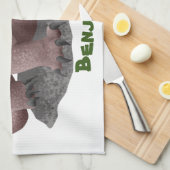 コモドドラゴンイラストレーション キッチンタオル (四つ折り)