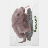 コモドドラゴンイラストレーション キッチンタオル (縦)