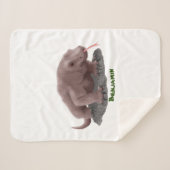 コモドドラゴンイラストレーション シェルパブランケット (正面(横))