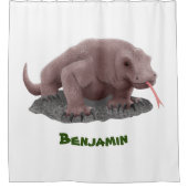 コモドドラゴンイラストレーション シャワーカーテン (正面)