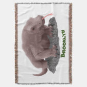 コモドドラゴンイラストレーション スローブランケット (正面縦)