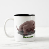 コモドドラゴンイラストレーション ツートーンマグカップ (左)