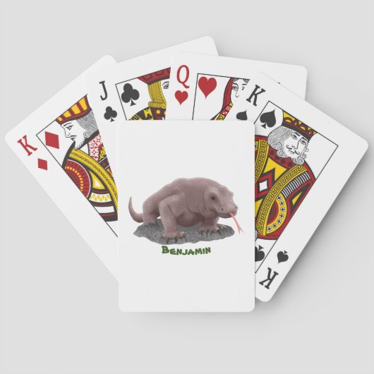 コモドドラゴンイラストレーション トランプ (裏面)