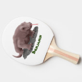 コモドドラゴンイラストレーション 卓球ラケット (横)