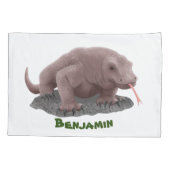 コモドドラゴンイラストレーション 枕カバー (裏面)