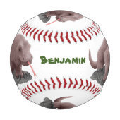 コモドドラゴンイラストレーション 野球ボール (正面)